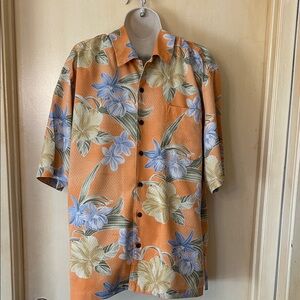 Jamaica Jaxx Orange Floral Men's Casual Shirt size M